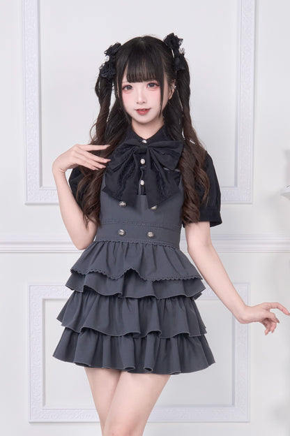 [pre-order] Lace Ribbon Shirt + Sass Dress 2way Sweet & Spicy