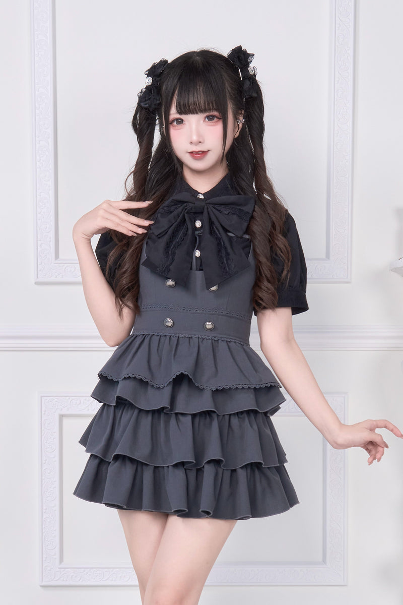 [pre-order] Lace Ribbon Shirt + Sass Dress 2way Sweet & Spicy