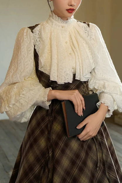 French Retro Lace Blouse