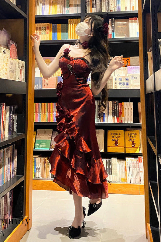 [pre-order] Amour Rose Burgundy Wizard of Oz Selena Purple Mermaid Dress Set