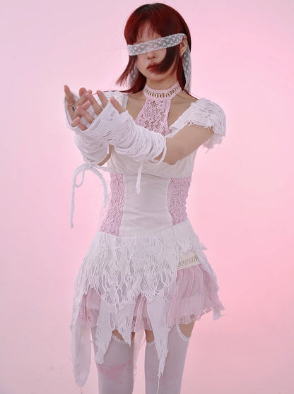 Subculture Angel Lace Short Skirt Dress