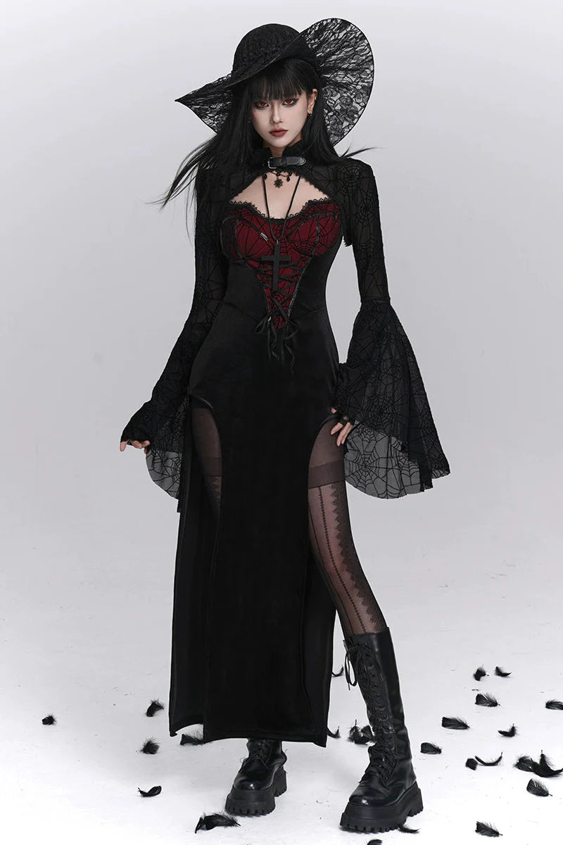 Slit Camisole Dress + Sheer Top