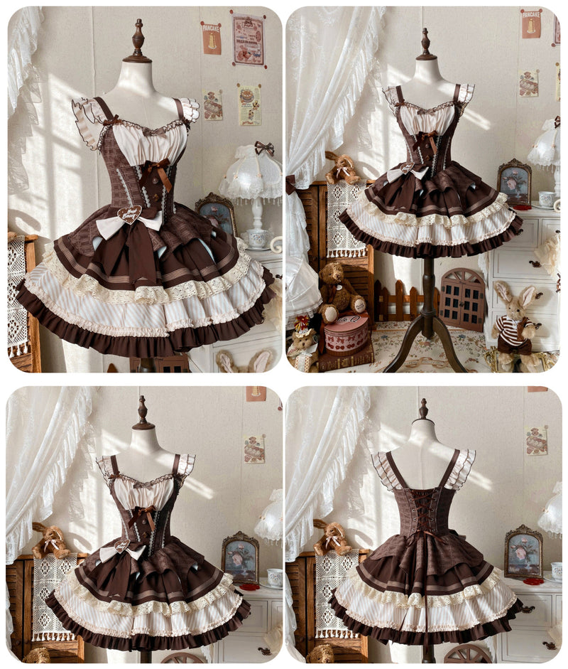 [pre-order] Mint Chocolate Lolita Tutu Sweet Dress + Ribbon Headband