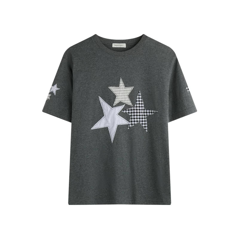 Star Patch Loose Y2k Top