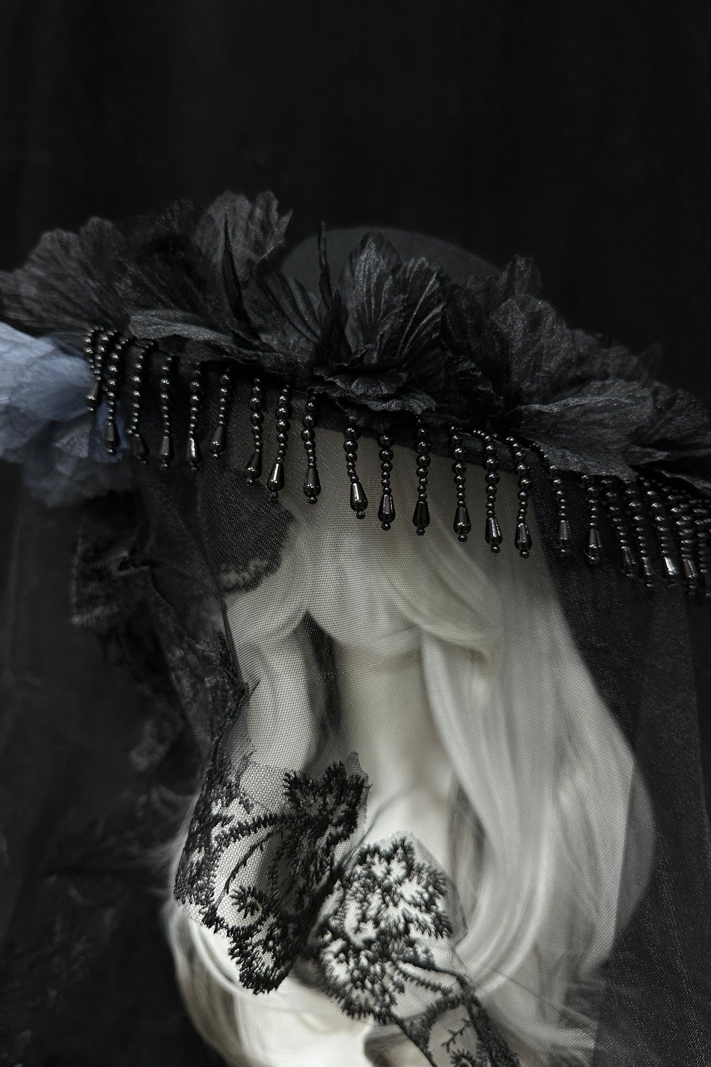 Sheer Dark Lace Gothic Hat