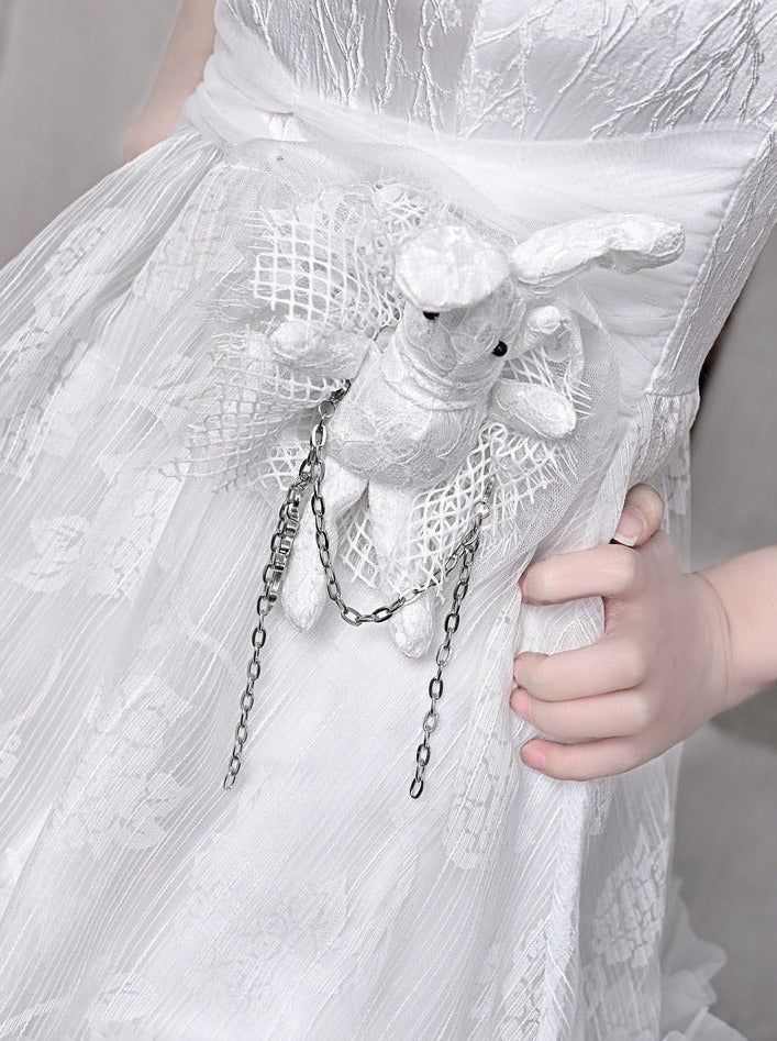Pure White Lace Dress + Inner Pants