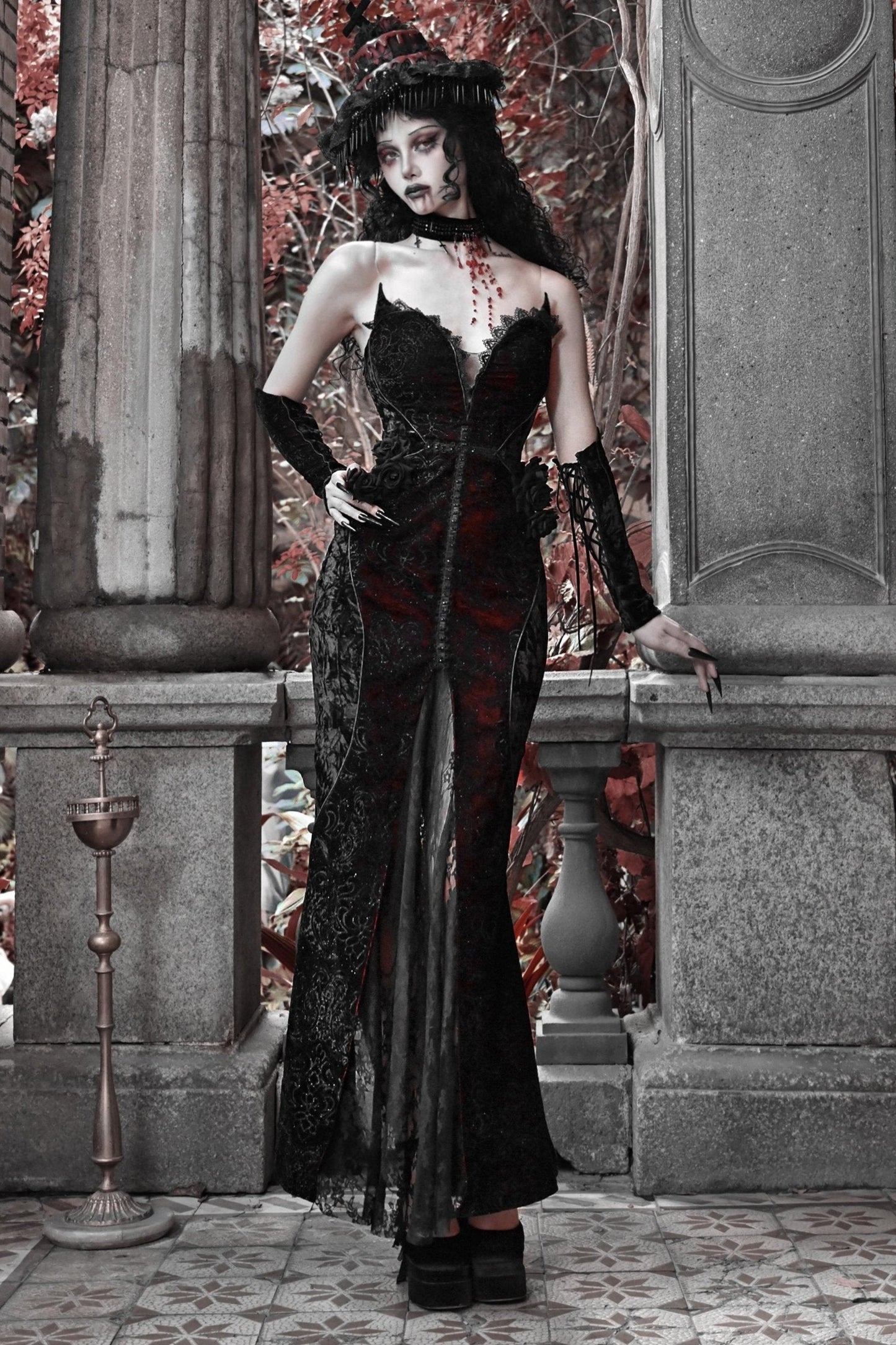 [pre-order] Velvet Glitter Gothic Mermaid Dress