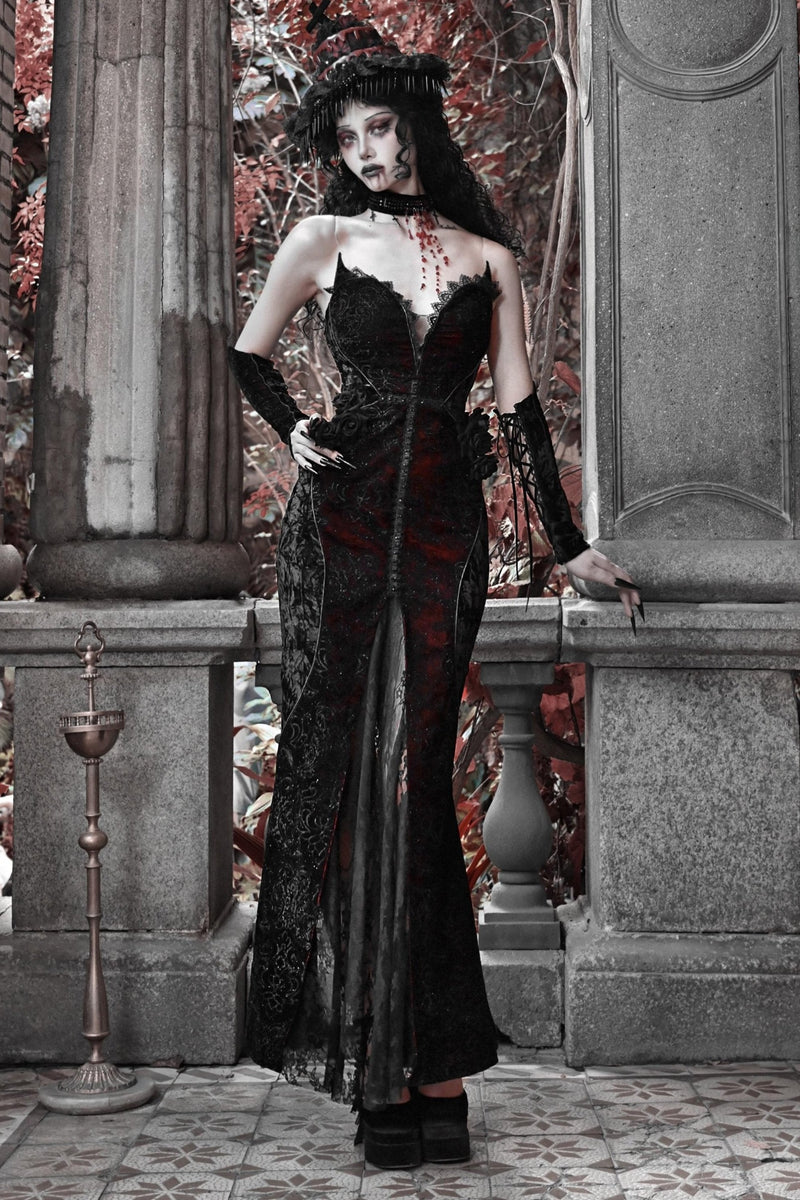 [pre-order] Velvet Glitter Gothic Mermaid Dress