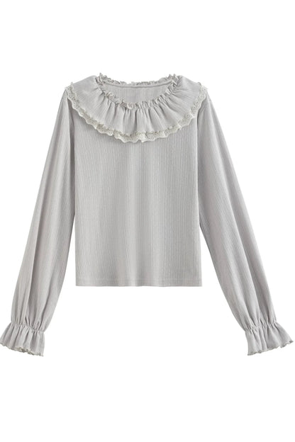 Frill Collar Retro Sweet Top