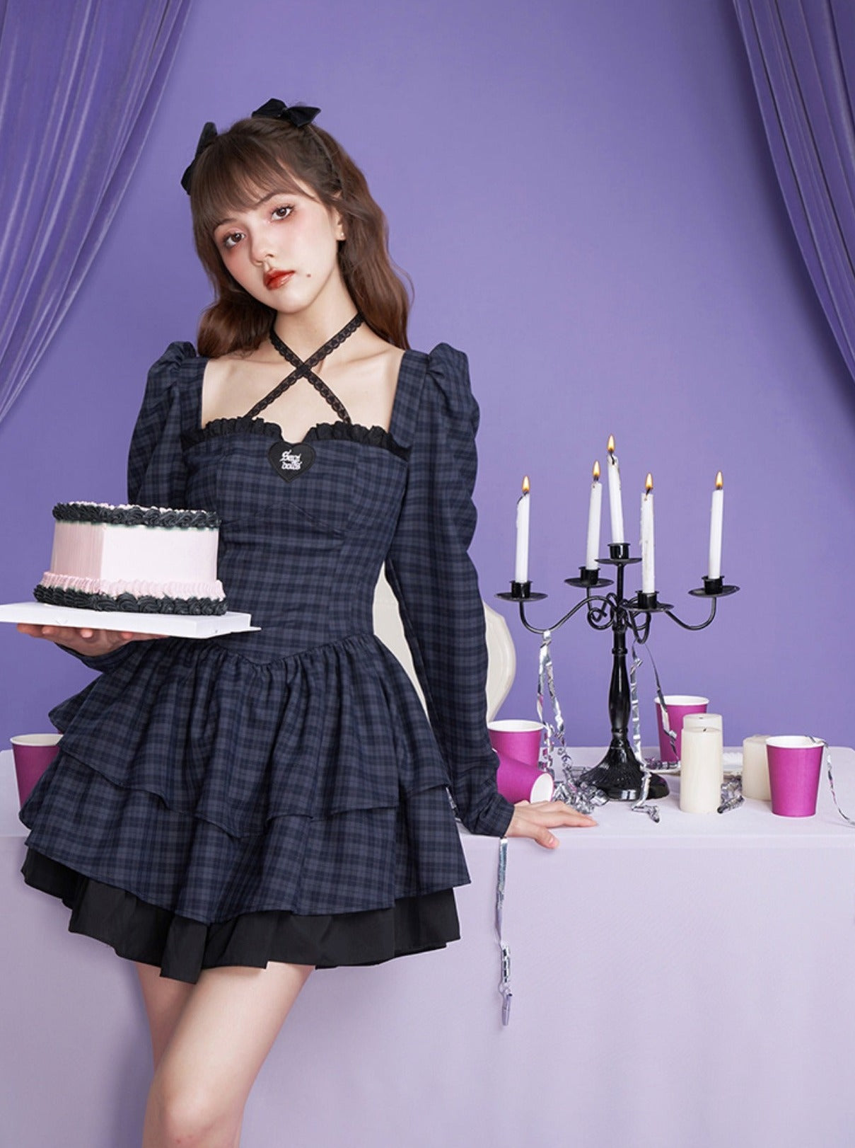 Gingham Plaid Ruffle Dress