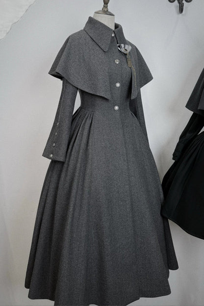 British Detective Lolita Coat + Cape + Skirt + Shirt + Bag + Brooch + Hat + Beret + Necklace