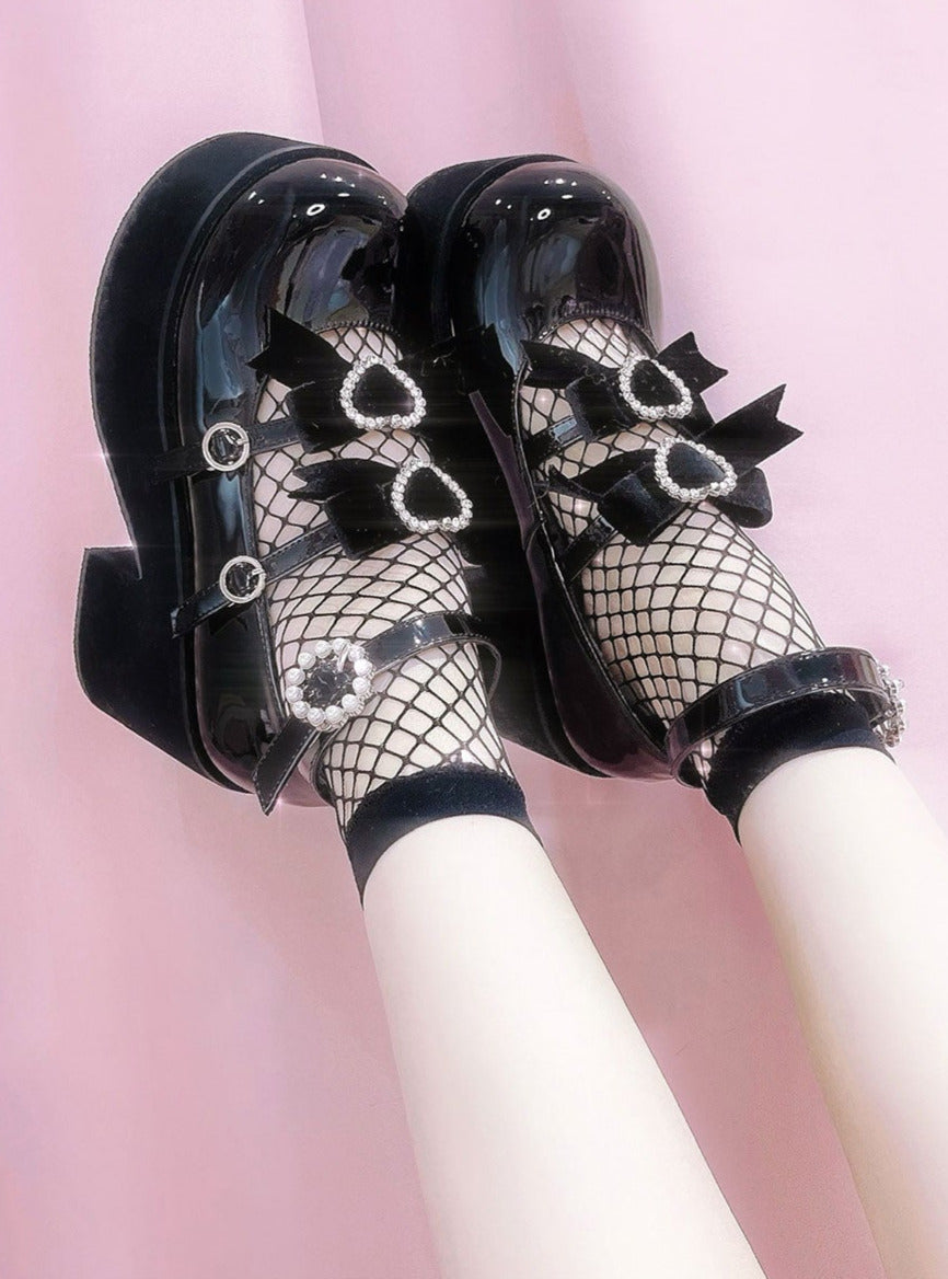Sweet Ribbon Three-ball Platform Shoes