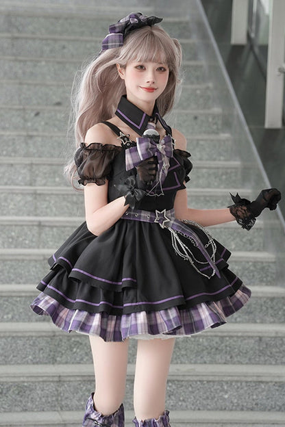Dark Idol Plaid Lolita Dress + Leg Warmers