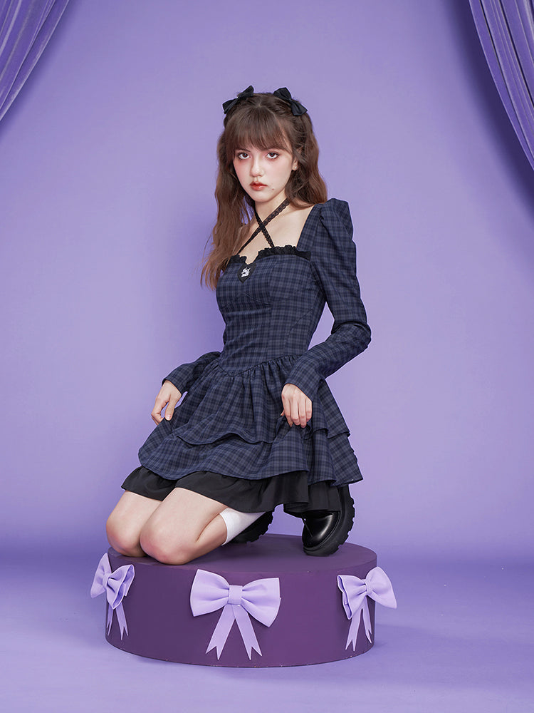 Gingham Plaid Ruffle Dress