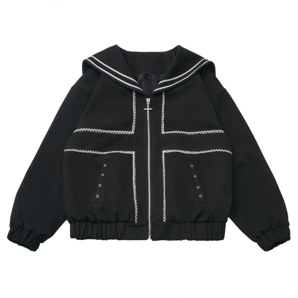 Black Slimming Jacket + Hoodie + Skirt + Leg Warmers