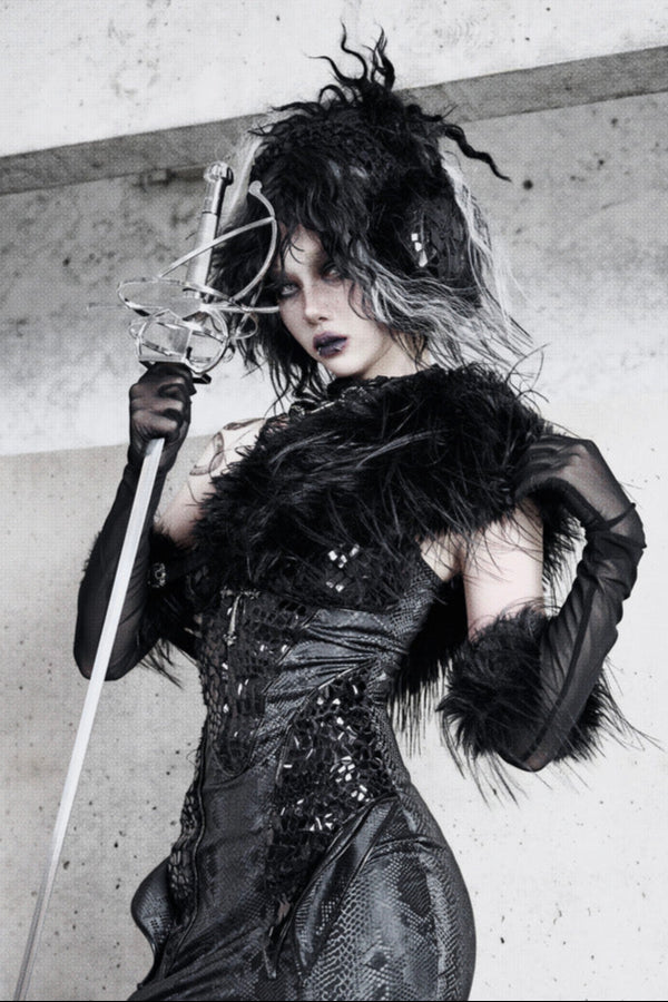 [pre-order] Snake Eyeshadow Dark Mode Dress + Mesh Gloves