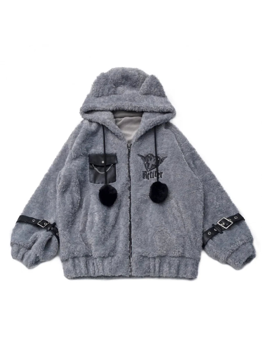 Patchwork Fur Hooded Coat + Pants + Shirt + Skirt + Leg Warmers