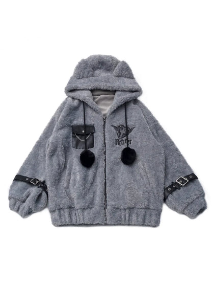 Patchwork Fur Hooded Coat + Pants + Shirt + Skirt + Leg Warmers