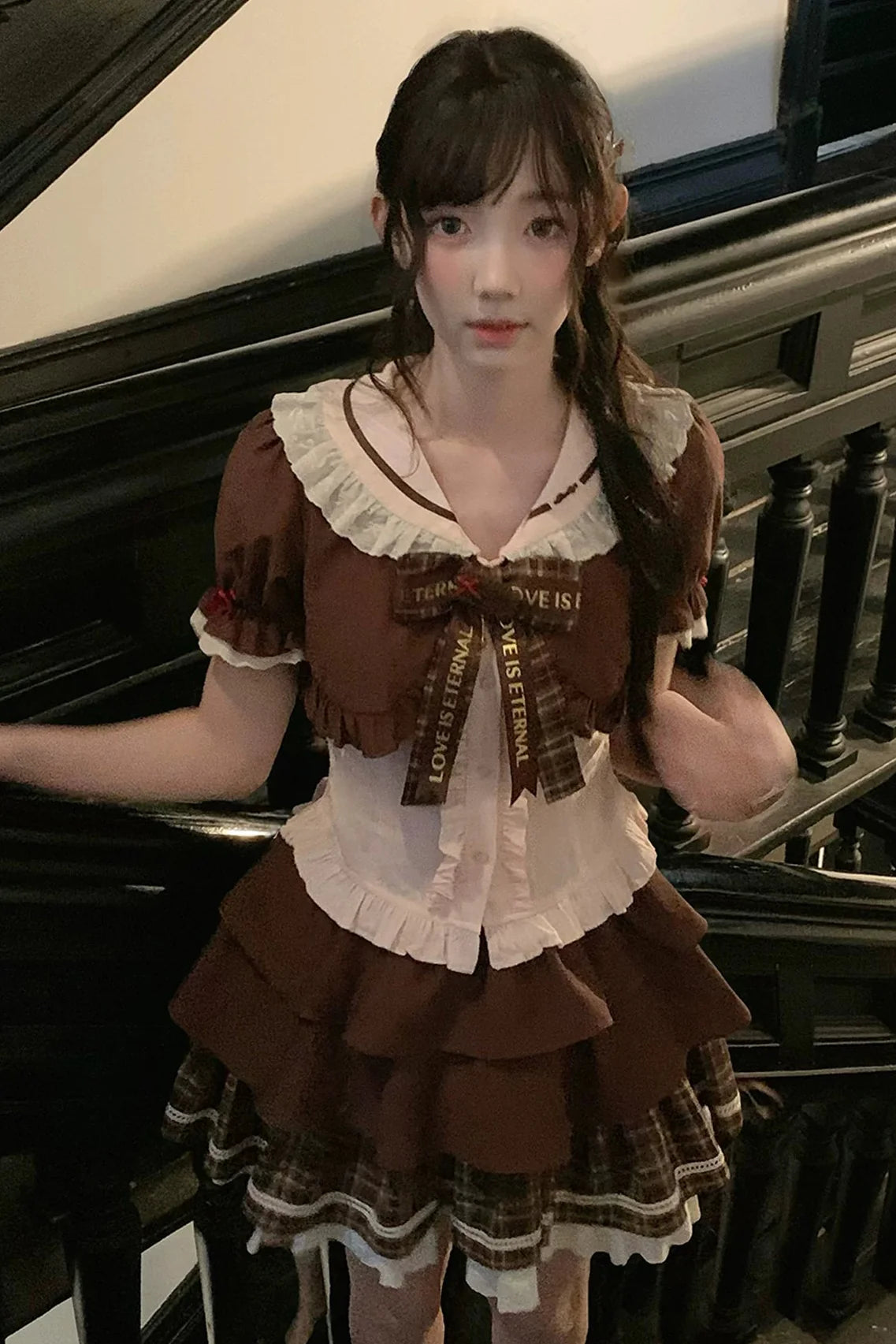 Strawberry Cocoa Doll Collar Top + Skirt