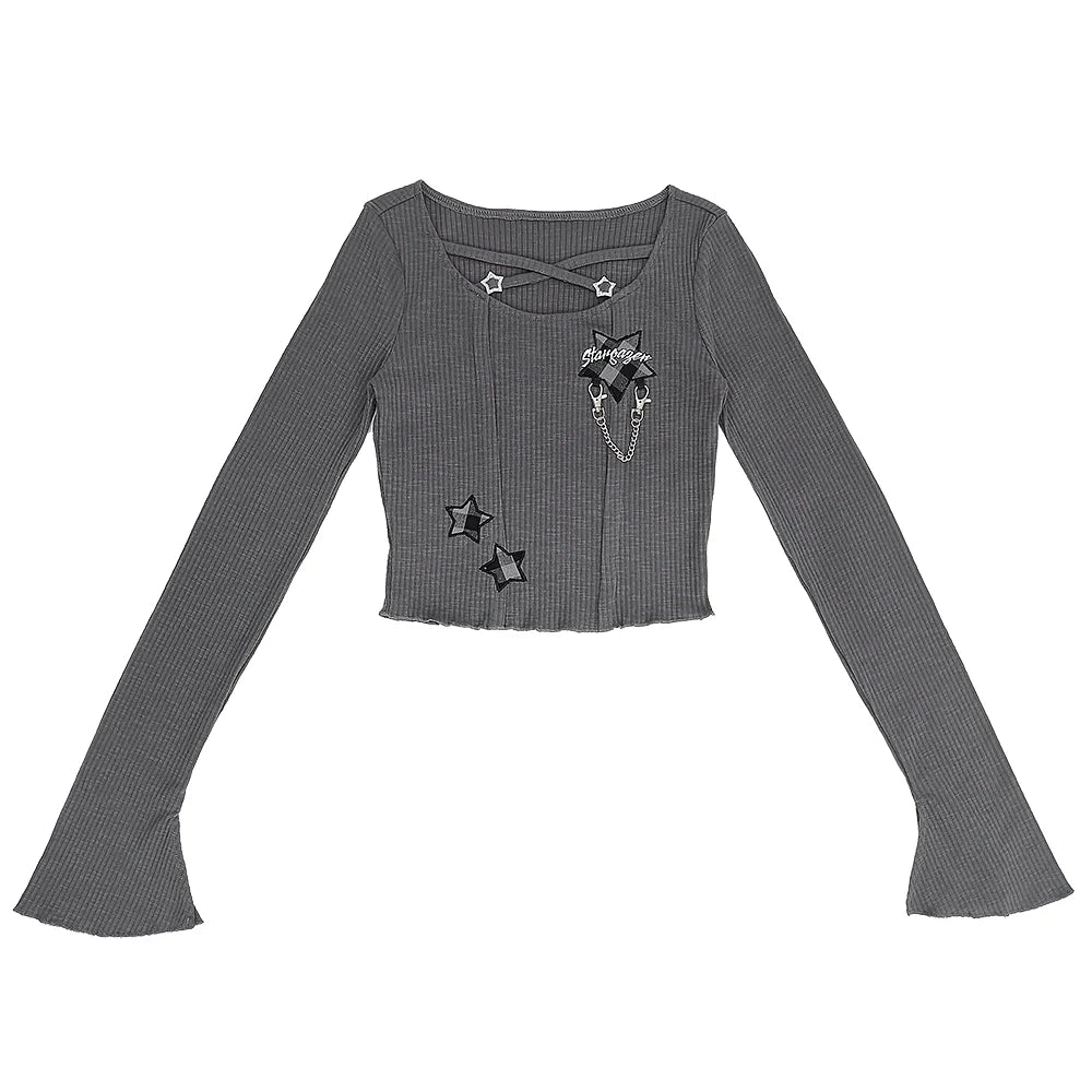 Abbey Slim Crop Top + Checkered Lace Skirt