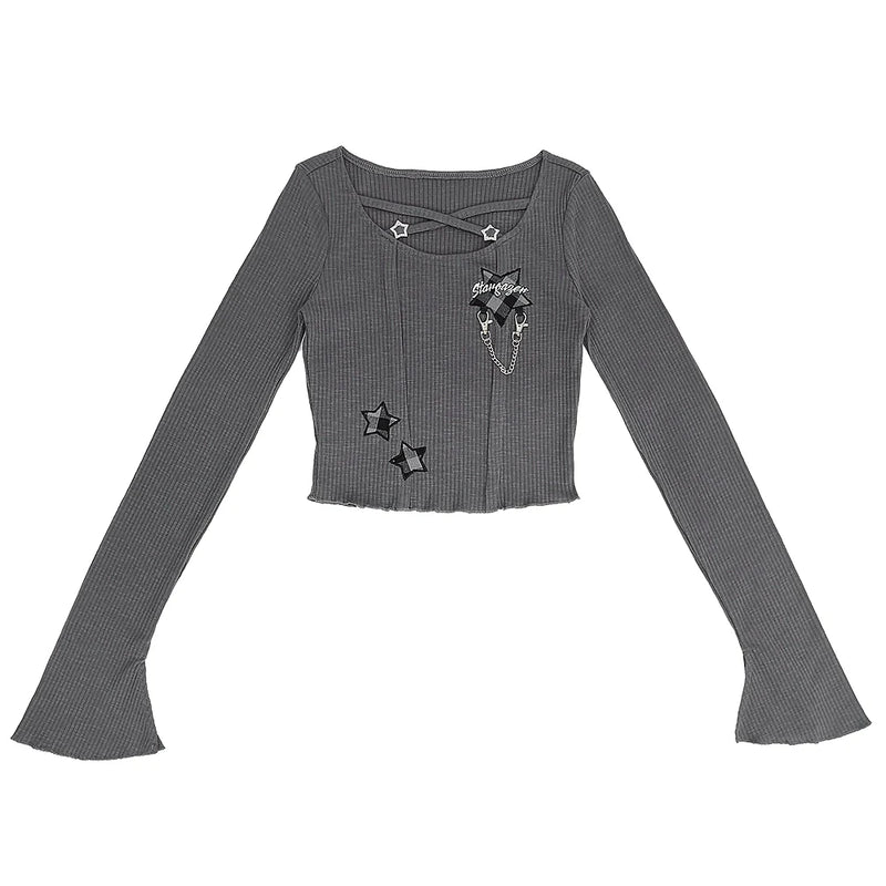 Abbey Slim Crop Top + Checkered Lace Skirt