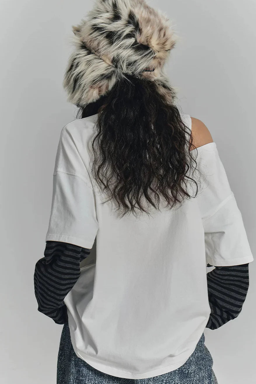 Retro Dark Border Loose Top