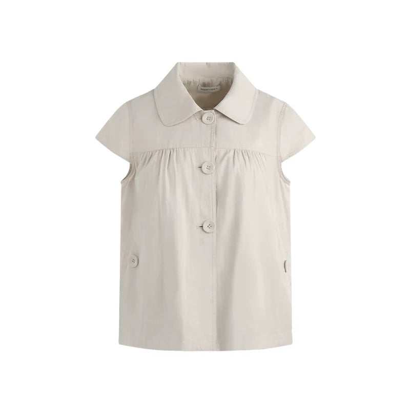 Doll Collar Flutter Sleeve Top
