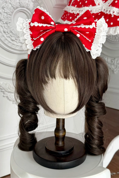 [pre-order] Retro Doll-like Lolita Dress + Hair Band + Clip + Bonnet + Hat