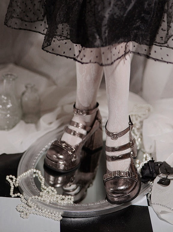 Jane Lolita Shoes Round Toe Gothic High Heels
