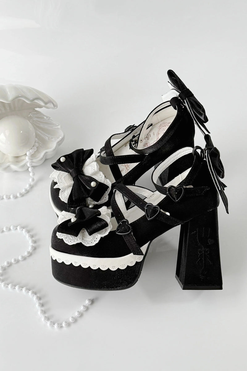 Sweet Ruffle Ribbon Lolita Shoes