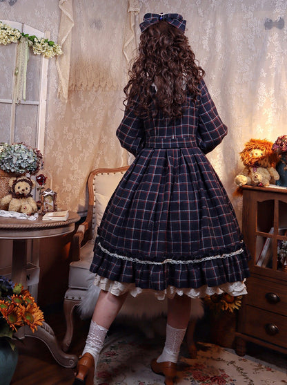 Retro Girl Volume Check Lolita Dress [pre-order]