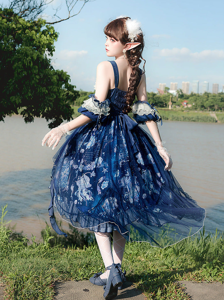 Deep Jellyfish Suspender Dress Set