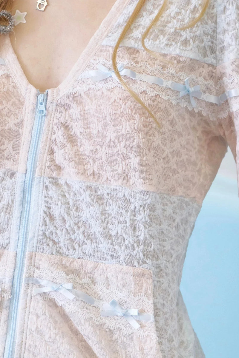 Fitted Lace Hooded Top