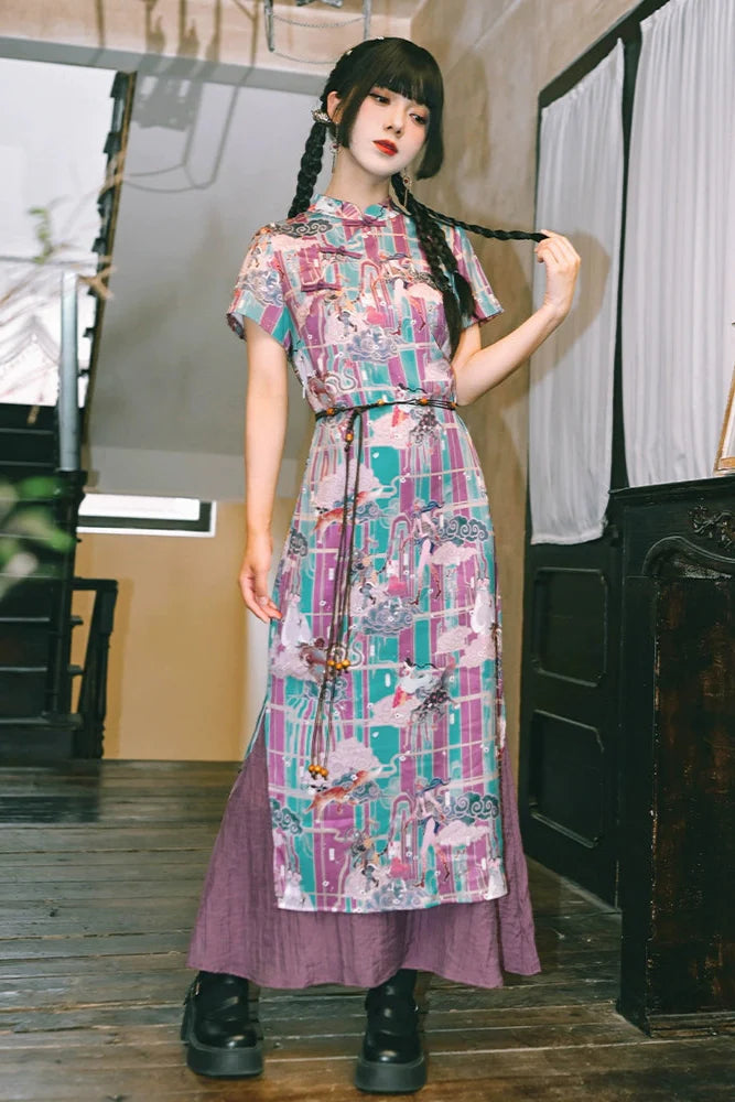 Phantom Chinese-style Fishtail Cheongsam Dress