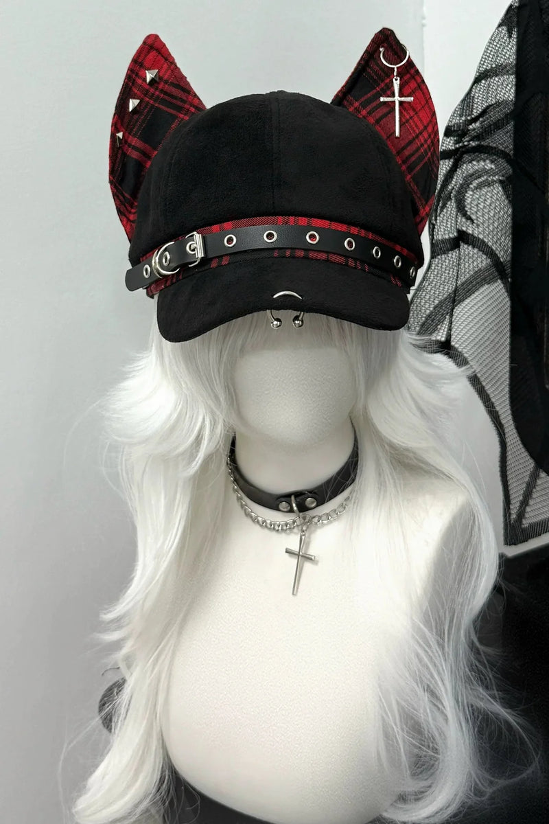 Doberman Plaid Punk Hat