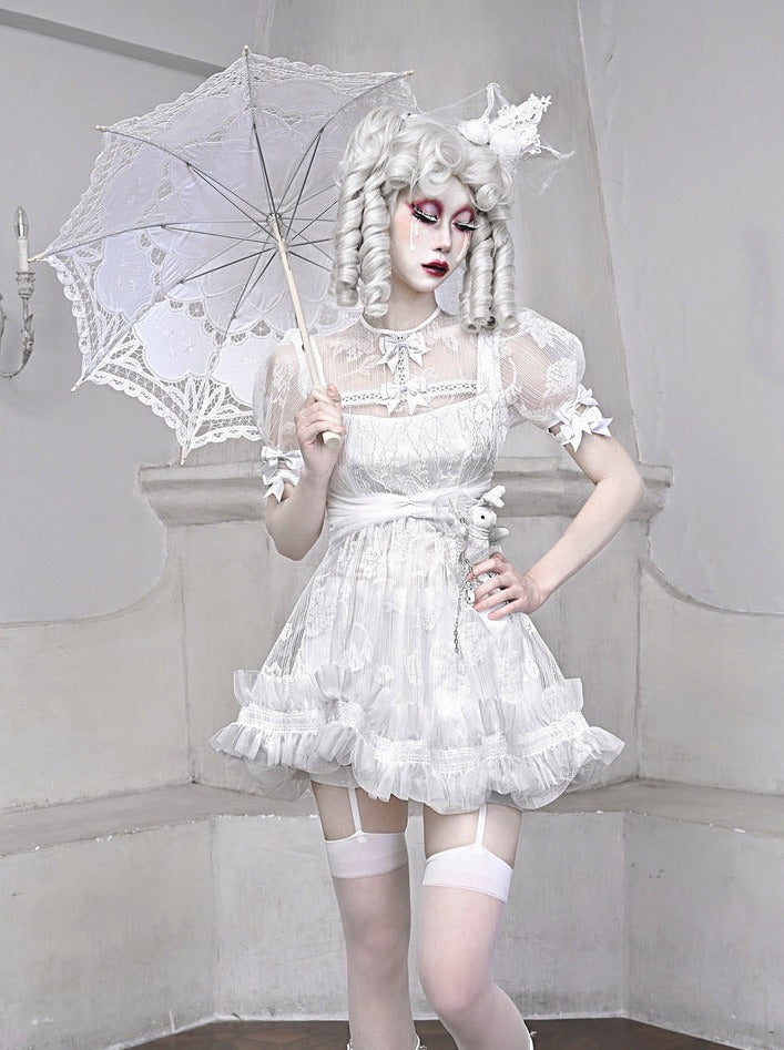 Pure White Lace Dress + Inner Pants
