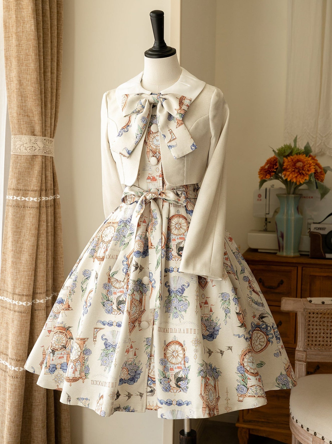 Eternal Echo Classical Print Lolita Dress Jacket Set
