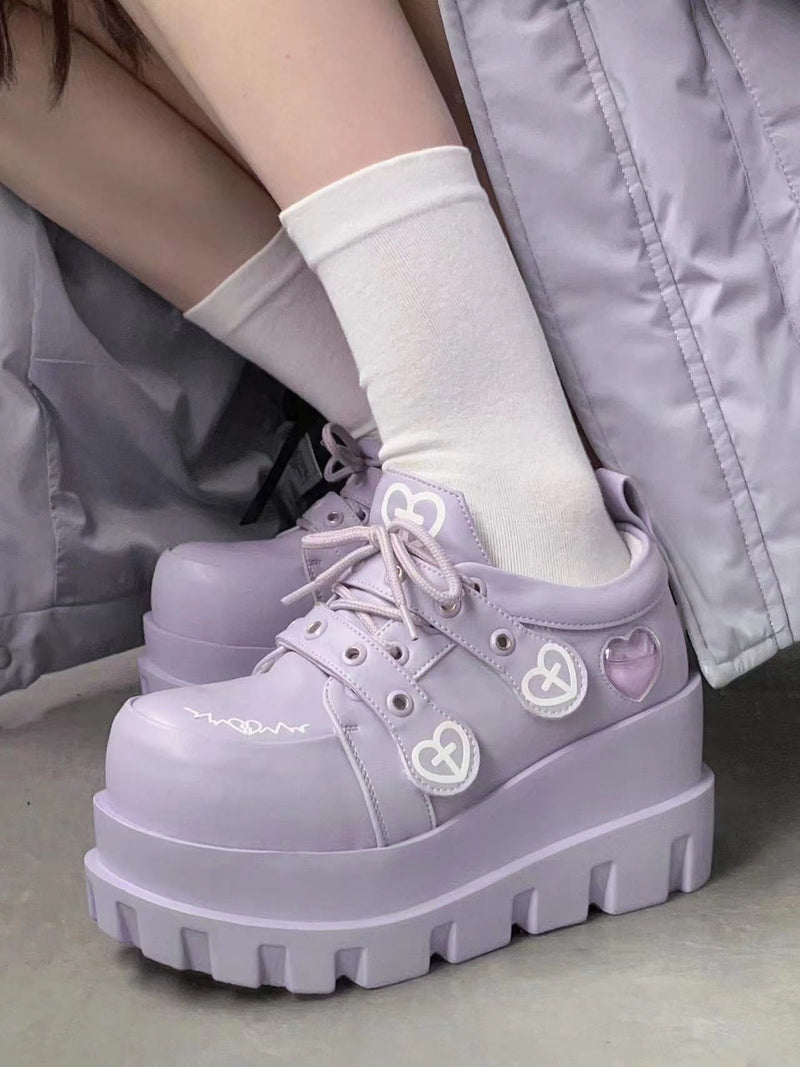 Punk Love Cross Macaron Subculture Platform Shoes