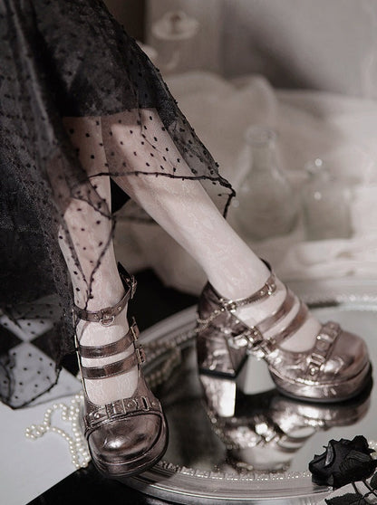 Jane Lolita Shoes Round Toe Gothic High Heels