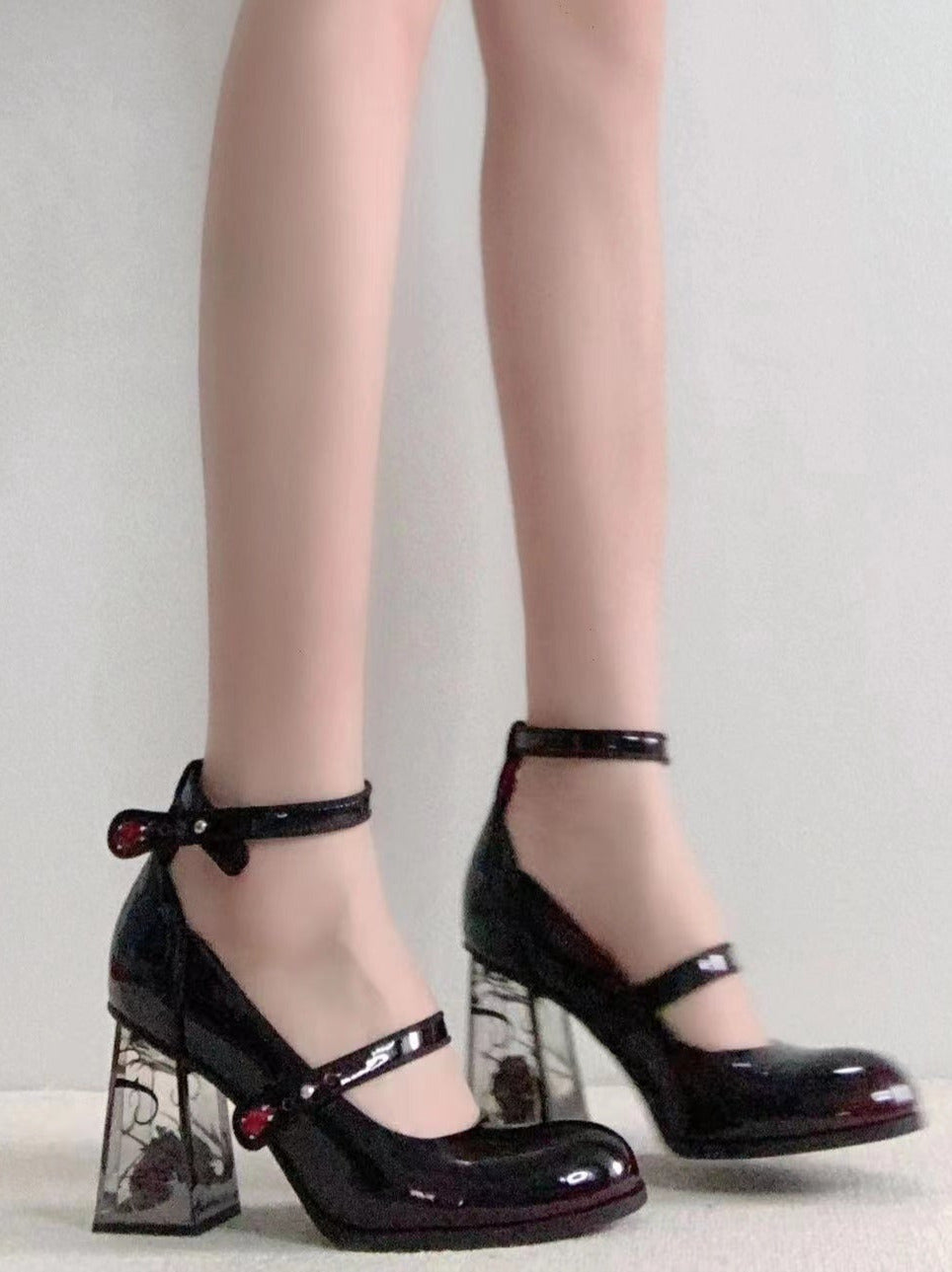 Dark Rose Black Heel