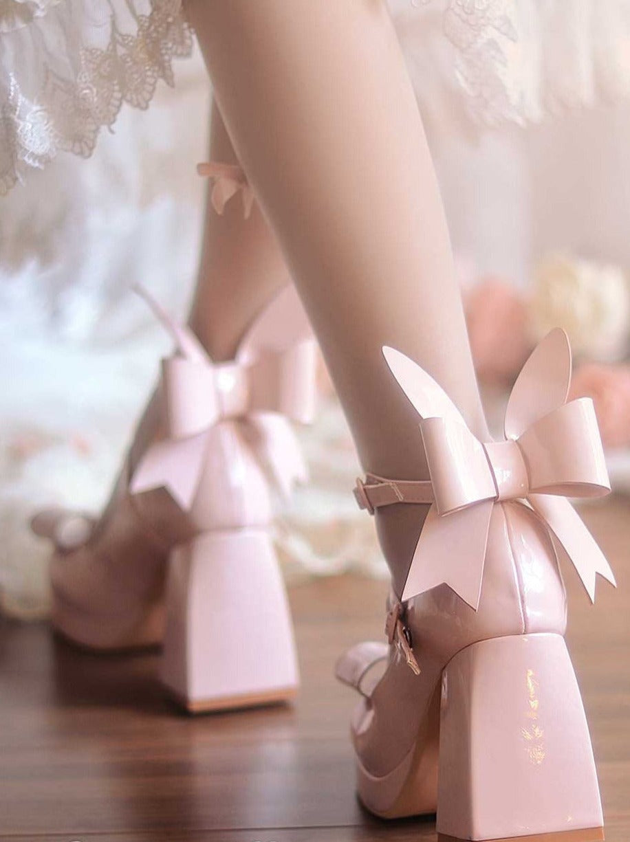 Bunny Ear Ribbon High Heels