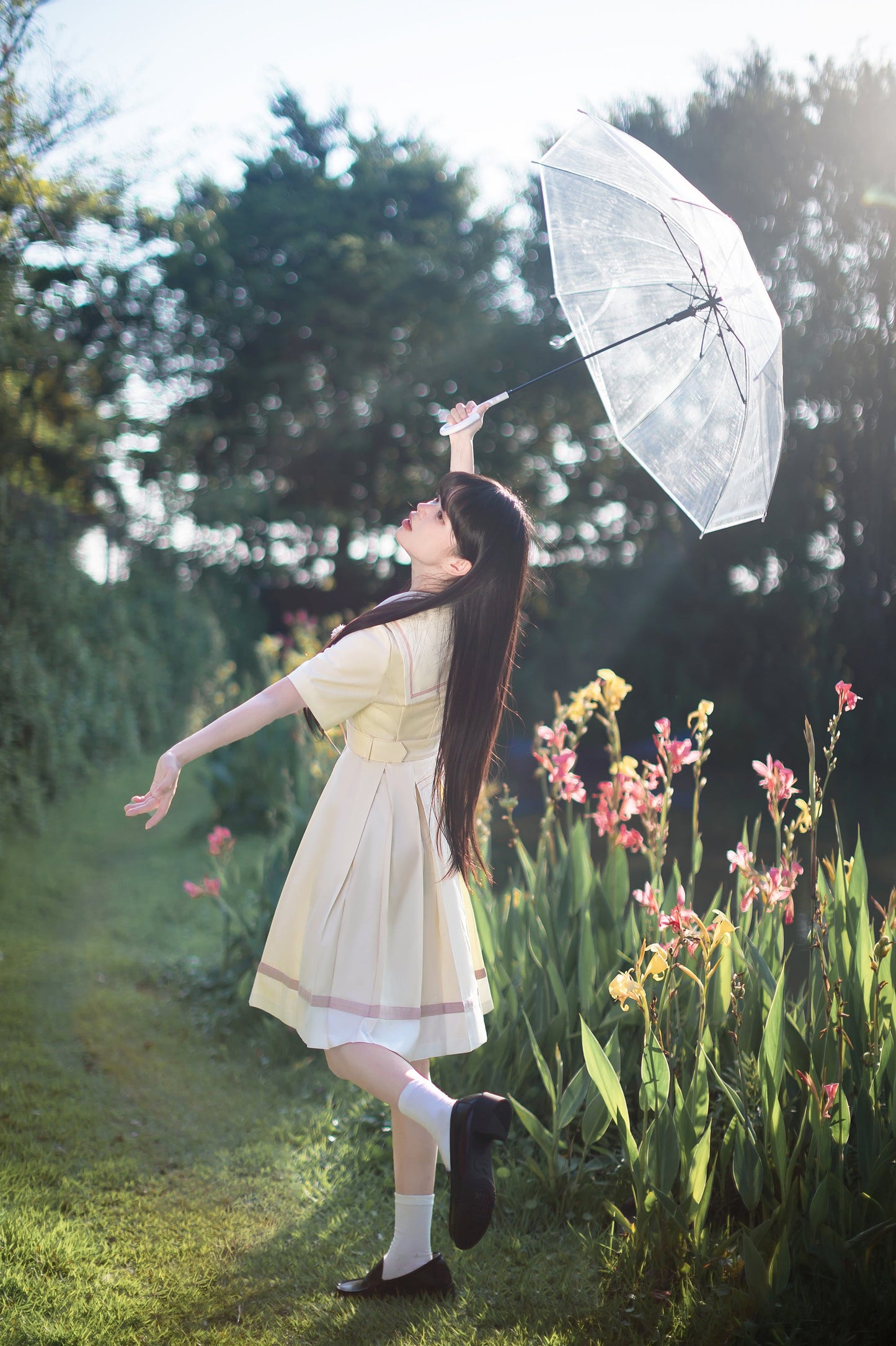 Milky Yellow Retro Jogakuin Dress