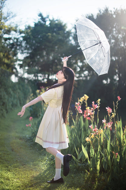 Milky Yellow Retro Jogakuin Dress