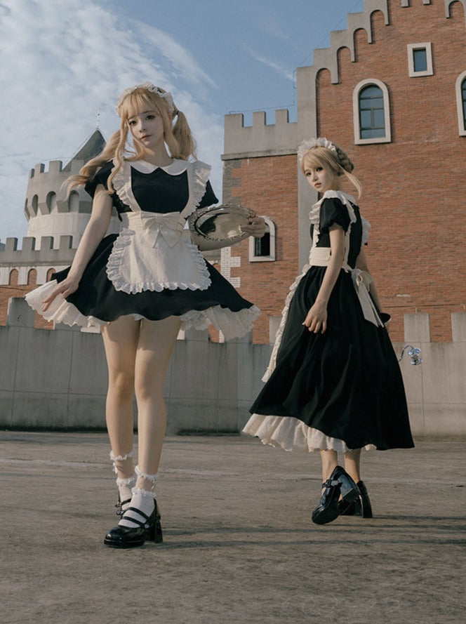 Pleated Lace Maid Dress