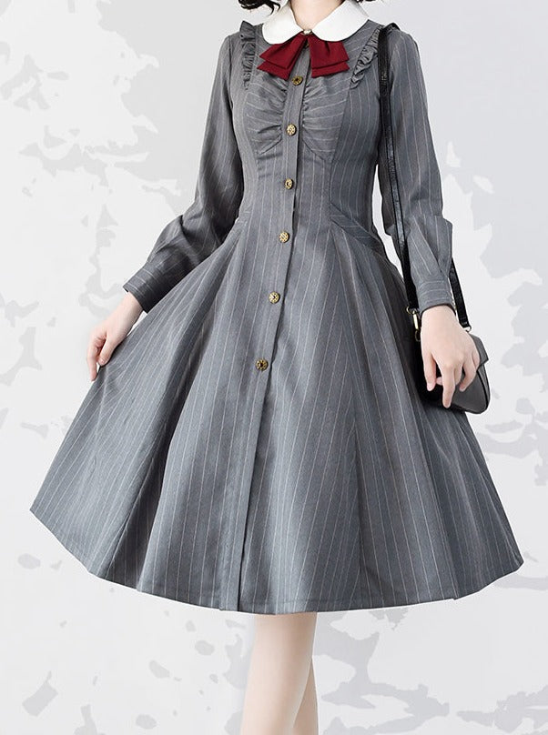 College Classical Retro Stripe Dress