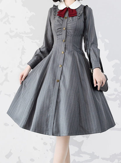 College Classical Retro Stripe Dress