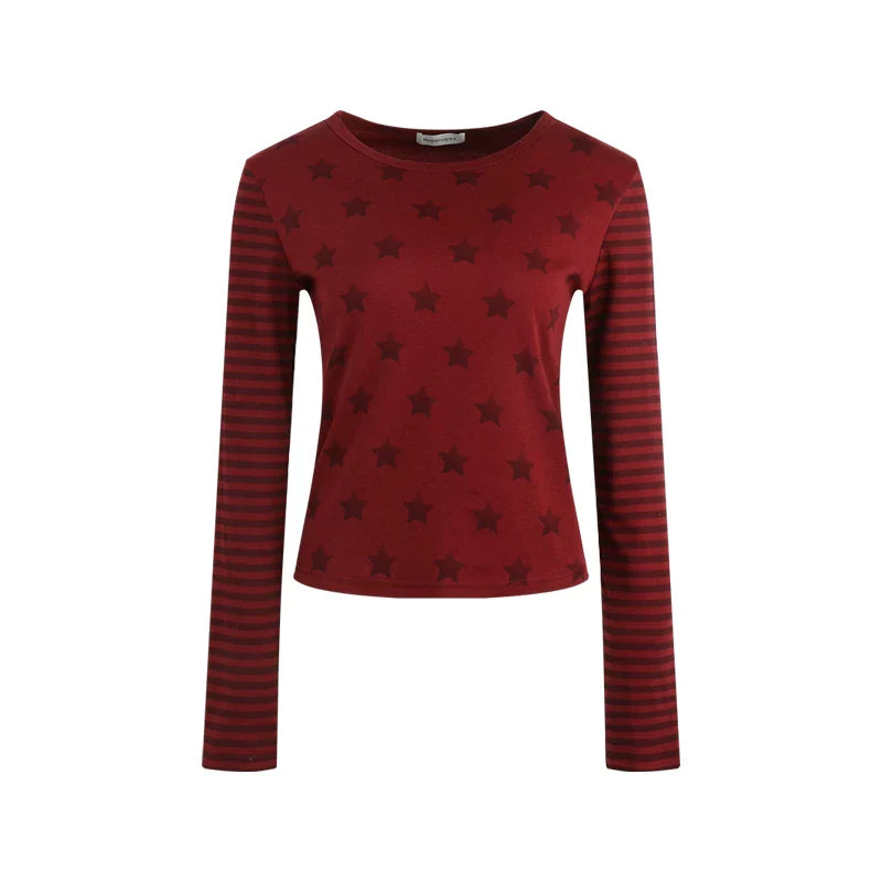 Star Striped Patchwork Top
