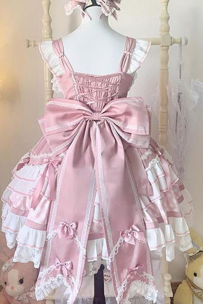Heart Suspender Tiered Dress + Headpiece + Tail