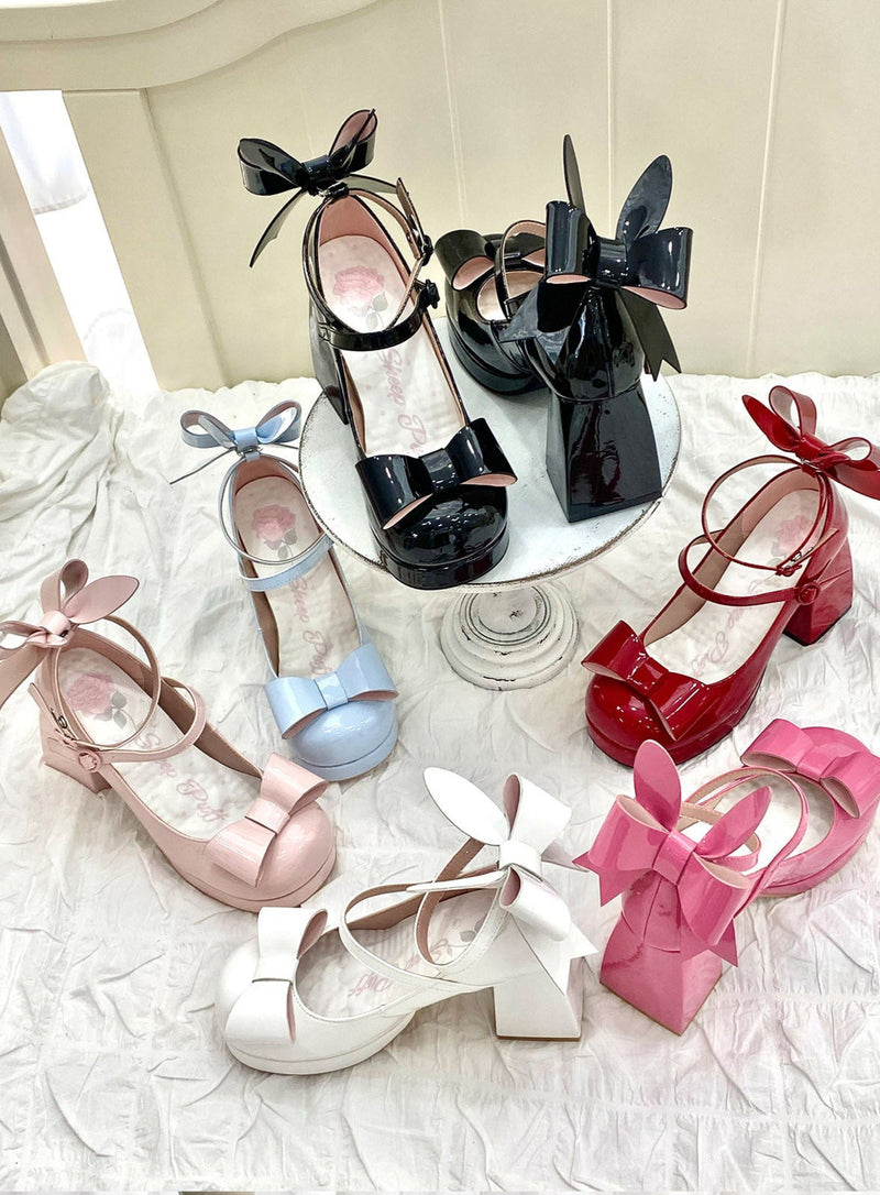 Bunny Ear Ribbon High Heels