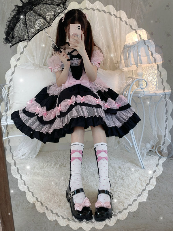 Mary Jane Cat Strap Platform Shoes + Ribbon